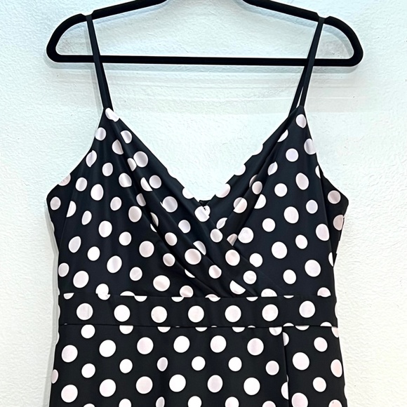 Eliza J Black and White Polka Dot High Low Dress - Picture 4 of 12
